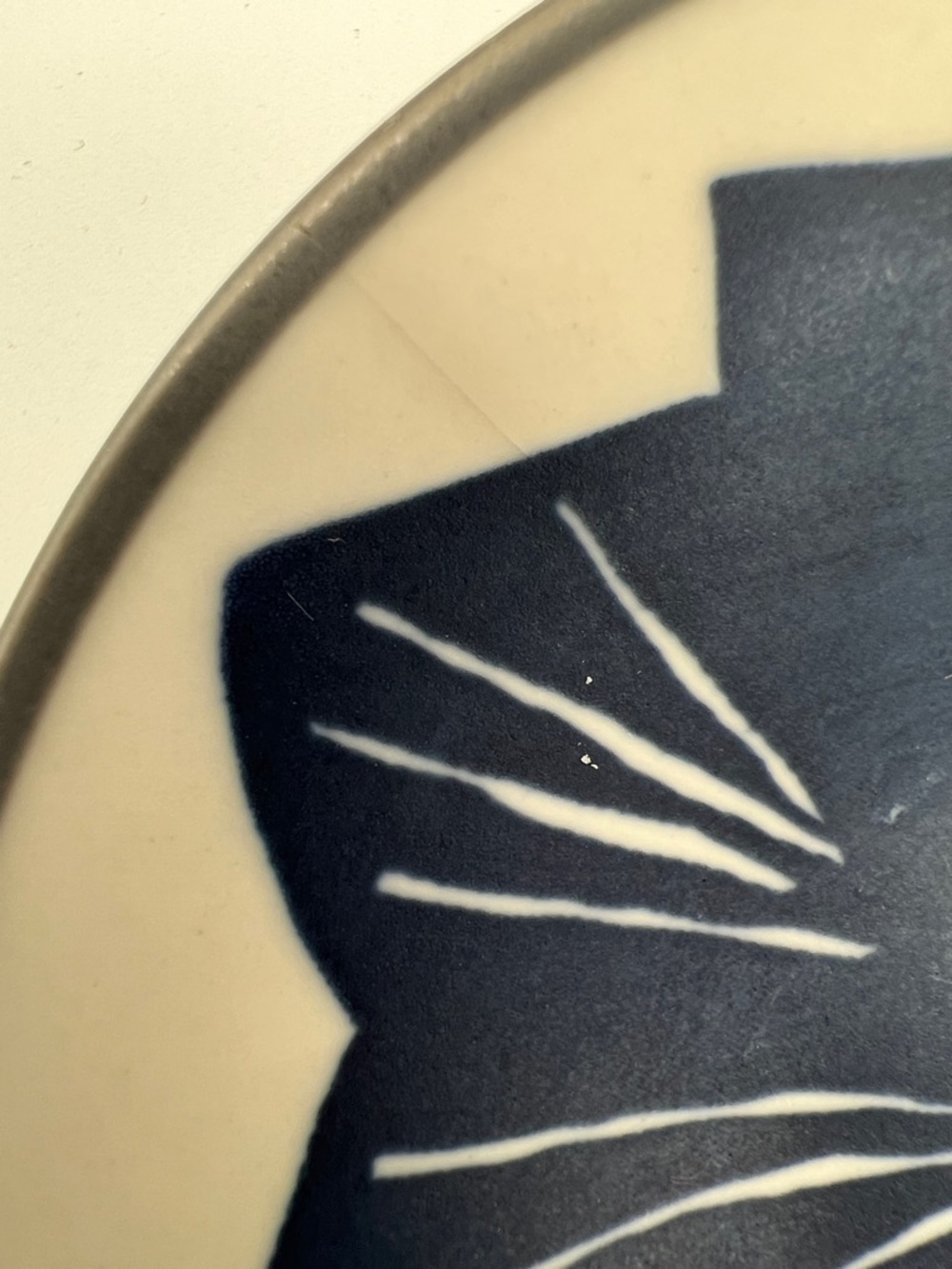 Crate&Barrel Mai Stoneware Navy Blue & Cream Bold Floral Sauce Dishes (Set of 6) - Picture 8 of 8